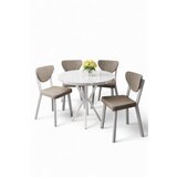 Hanah home Set trpezarijskog stola i stolica (5 delova) Agnes White Cappuccino | Eponuda.com