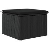  Vrtni tabure s jastukom crni 55 x 55 x 37 cm od poliratana | shoptok.hr
