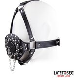 LATETOBED BDSM Line Face Harness Strap Toilet Lid Gag Black Cene