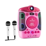 Auna KARA PROJECTURA, rožnata barva, karaoke sistem z projektorjem, LED-lightshow