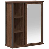  Kupaonski zidni ormarić s ogledalom smeđi hrast 50x21x60 cm | shoptok.hr