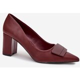 Boto Block Heels With Decoration Burgundy Celira | shoptok.hr