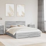  Krevetna konstrukcija s ladicama Siva Sonoma 160 x 200 cm | Eponuda.com