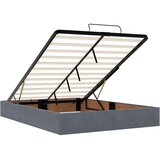 vidaXL Otomanski posteljni okvir z vzmetnico siv 140x190 cm žamet | Shoptok.si
