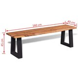  Klupa od masivnog drva akacije 160 cm | shoptok.hr