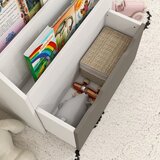 Ginger Home Dječja polica za knjige s ladicom na kotačima, bijelo-siva, 63x30x70 cm | shoptok.hr