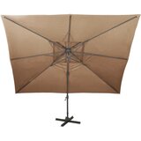  Konzolni vrtni suncobran s duplim vrhom 400 x 300 cm smeđesivi | shoptok.hr