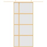  Klizna vrata zlatna 90 x 205 cm matirano staklo ESG i aluminij | shoptok.hr