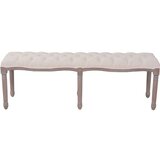 vidaXL Klupa od tkanine i masivnog drva 150x40x48 cm krem bijela | shoptok.hr