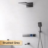 ELITE EDITION Luksuzni podometni tuš sistem BCS1050 z inteligentnim LED zaslonom — Gunmetal siva — Tri izliva | Shoptok.si