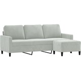  Trosjed s tabureom svjetlosivi 180 cm baršunasti Siva | shoptok.hr