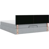 vidaXL okvir kreveta s madracima svijetlosivi 200x200cm od tkanine | shoptok.hr