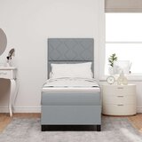 vidaXL Postelja s box springom z vzmetnico svetlo siva 80x200 cm tkanina | Shoptok.si