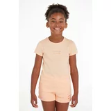 Calvin Klein Jeans Otroška bombažna kratka majica oranžna barva