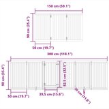 vidaXL Vrata za pse s vratašcima 9 panela sklopiva 450 cm drvo topole | shoptok.hr