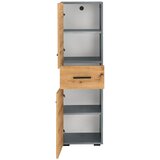 Støraa Visoka in ozka kopalniška omarica v hrastovem dekorju v naravni barvi 130x35 cm Malika – | Shoptok.si