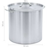 vidaXL kuhinjski lonac 98 L 50 x 50 cm od nehrđajućeg čelika | shoptok.hr