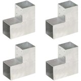 vidaXL Spojniki za stebre 4 kosi L oblike pocinkana kovina 101x101 mm | Shoptok.si