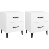 Maison Chic Dvo delni komplet Nočne omarice - Nočne mize bela 40x35x47,5 cm, (21690516) | Shoptok.si