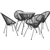  5-dijelni vanjski blagovaonski set od PVC ratana crni | shoptok.hr