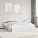  Konstrukcija postelje Bela 200 x 200 cm Masivno borovo les, (5000102501) | Shoptok.si