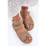 Boto Ladies Sandals With Velcro Khaki Uvissa | ePonuda.com