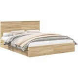  Postelja s shranjevanjem z vzglavjem Sonoma hrast 160 x 200 cm, (5000106451) | Shoptok.si