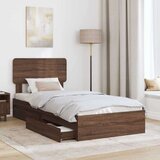  Krevet s od storage Smeđi hrast 75 x 190 cm Konstruirano drvo | shoptok.hr