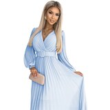 numoco basic Pleated dress with belt and neckline Numoco | Shoptok.si