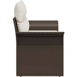  2-sjedalni vrtni kauč s pohranom i jastucima smeđi poliratan | shoptok.hr