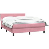  Box spring postelja z vzmetnico roza 160x210 cm žamet, (21791487) | Shoptok.si