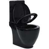 Keramička Keramična WC školjka okrogla pretok vode spodaj črna, (20766801) | Shoptok.si
