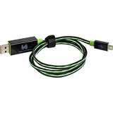 REAL POWER USB kabel USB 2.0 USB-A vtič\, USB-mikro-B vtič 0.75 m zelena z LED diodo 187656, (20416632) | Shoptok.si