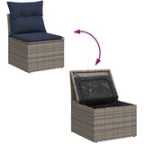  Vrtna garnitura - 4-dijelni set vrtnih sofa od poliratana s jastucima sivi - Siva sa spremištem 1 | shoptok.hr