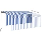 Tenda na ručno uvlačenje s roletom 3,5 x 2,5 m plavo-bijela | shoptok.hr