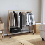  Stalak za odjeću s policama i kotačima 106x34x106,5 cm bambusa | shoptok.hr