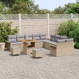  Set vrtnih sofa od 13 komada s jastucima Bež Poli Ratan Akacija dvosed vrtni kauč s jastucima bež Poli Ratan set vrtnih stolic | shoptok.hr