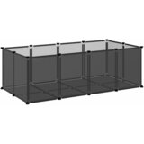  Kavez za male životinje crni 144 x 74 x 46,5 cm PP i čelik | shoptok.hr
