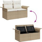 vidaXL Set vrtnih sofa od 6 dijelova s jastučićima Bež Poliratan | shoptok.hr
