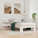 vidaXL Krevetna konstrukcija Bijelo 100 x 200 cm Čvrsta borova drva Cijene