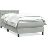 Box spring postelja z vzmetnico svetlo siva 80x220 cm žamet, (21791897) | Shoptok.si