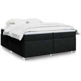 vidaXL Box spring postelja z vzmetnico črn 200x200 cm blago | Shoptok.si