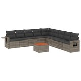  10-dijelni set vrtnih sofa od poliratana s jastucima sivi | shoptok.hr