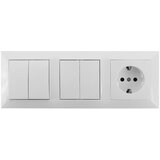 Aigostar SET 2x kućni prekidač sa dva tastera i utičnicom 1x16A/250V SCHUKO Cene