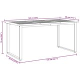  Stol za vrt Siva 160 x 80 x 75 cm Čvrsto drvo akacije | shoptok.hr