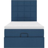 vidaXL Otomanski posteljni okvir z vzmetnico moder 90x200 cm blago | Shoptok.si