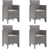  Set od 5 komada za objedovanje na otvorenom s jastučićima svijetlo siva poliratan | shoptok.hr