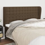 vidaXL Uzglavlje s ušima tamnosmeđi 203x23x118/128 cm od tkanine | shoptok.hr