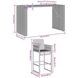  Vrtna barska garnitura 7-delna siv poli ratan/akacija, (21782780) | Shoptok.si