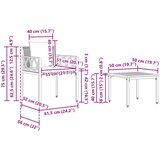  Set vanjskog namještaja 3 pcs Crna i Tirkizna poliratan | shoptok.hr